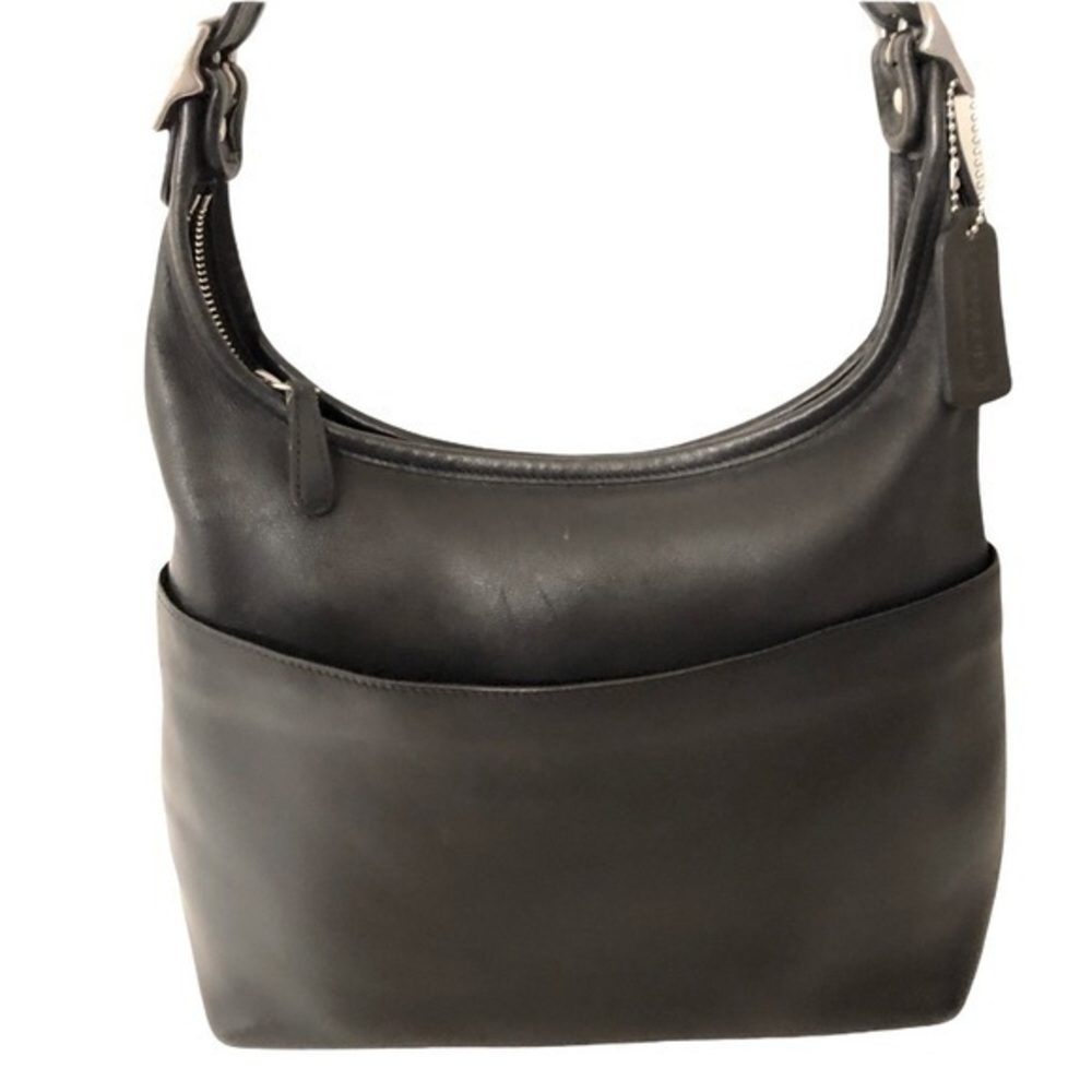 COACH Vintage black leather bag nickel hardware